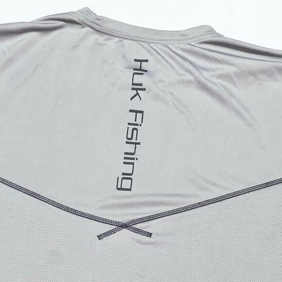 Huk Fishing Long Sleeve Performance Shirt XXL Gray Outdoor Crew Neck - Picture 5 of 6